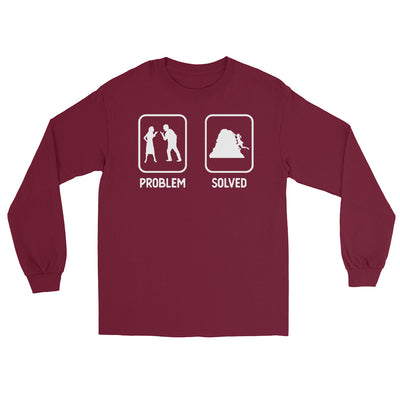 Problem Solved - Frau Klettern - Herren Longsleeve klettern xxx yyy zzz Maroon