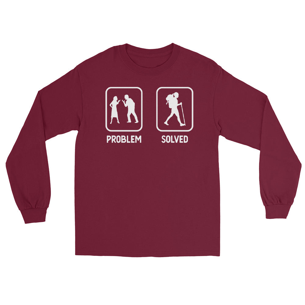 Problem Solved - Frau Wandern - Herren Longsleeve wandern xxx yyy zzz Maroon