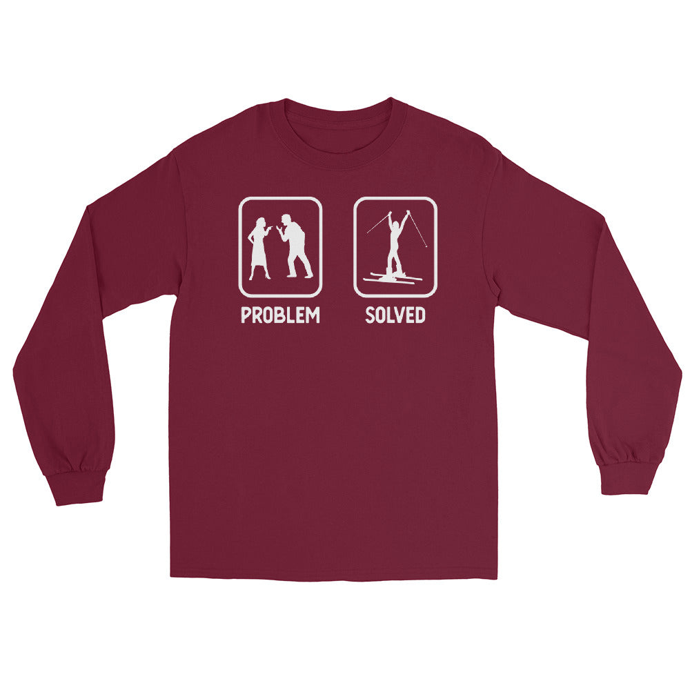 Problem Solved - Frau Skifahren - Herren Longsleeve klettern ski xxx yyy zzz Maroon