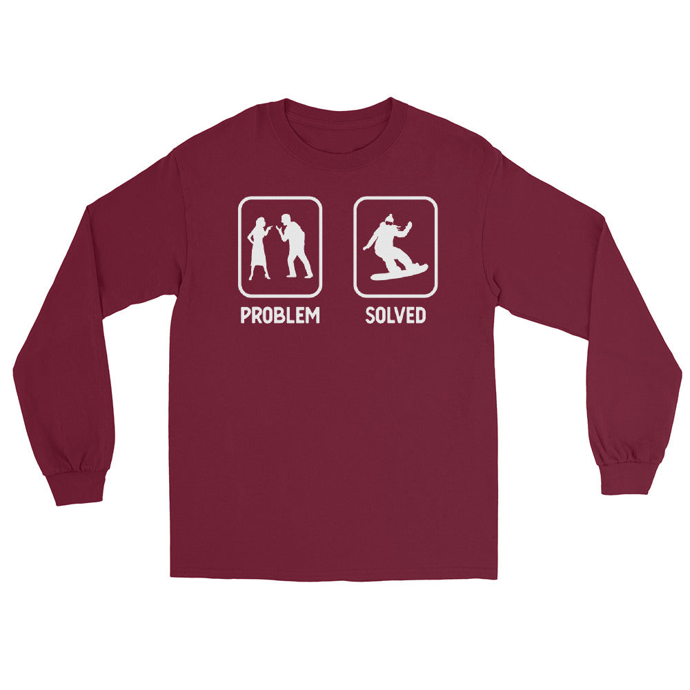 Problem Solved - Frau Snowboarding - Herren Longsleeve snowboarden xxx yyy zzz Maroon