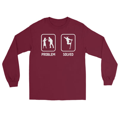 Problem Solved - Mann Skifahren - Herren Longsleeve klettern ski xxx yyy zzz Maroon