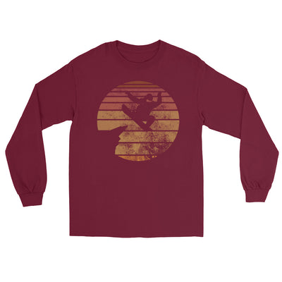 Retro - Snowboarding - Herren Longsleeve snowboarden xxx yyy zzz Maroon