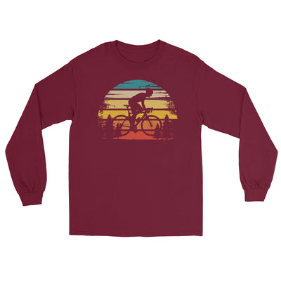 Retro Sonne und Radfahren - Herren Longsleeve fahrrad xxx yyy zzz Maroon