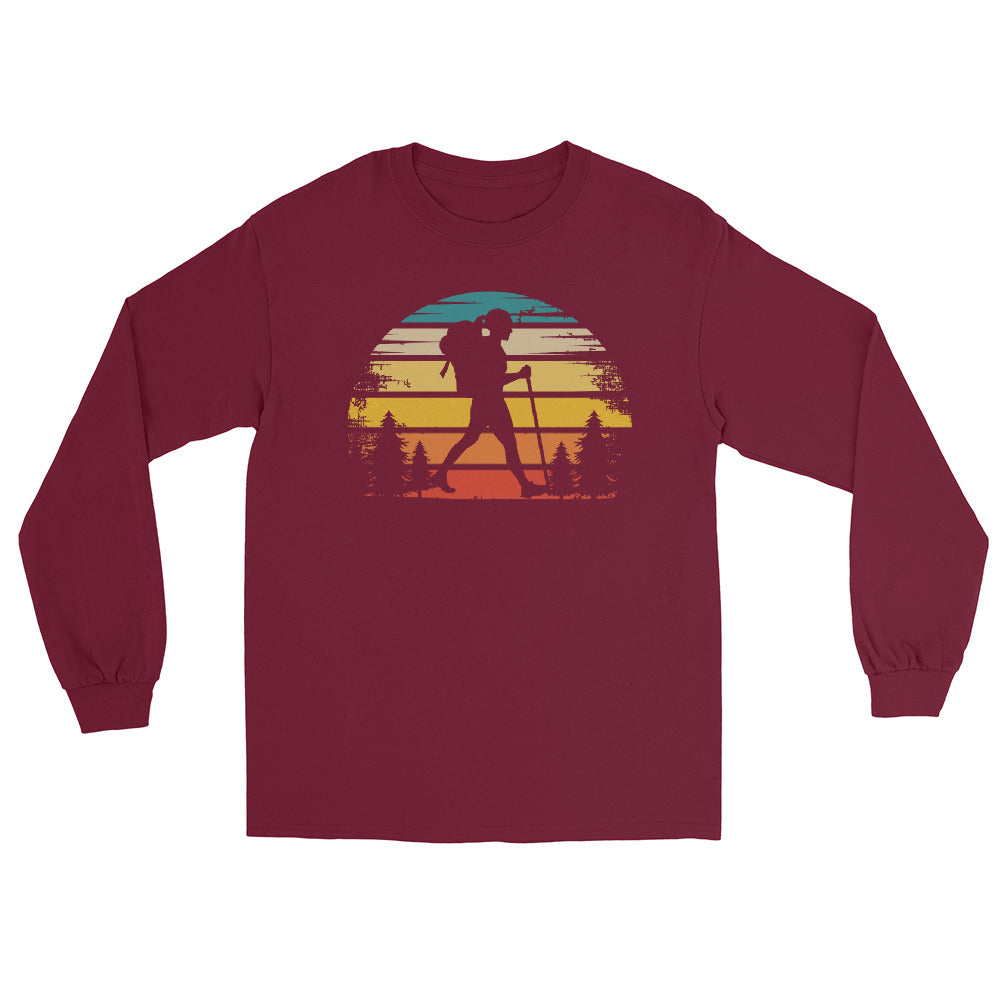 Retro Sonne und Wandern - Herren Longsleeve wandern xxx yyy zzz Maroon