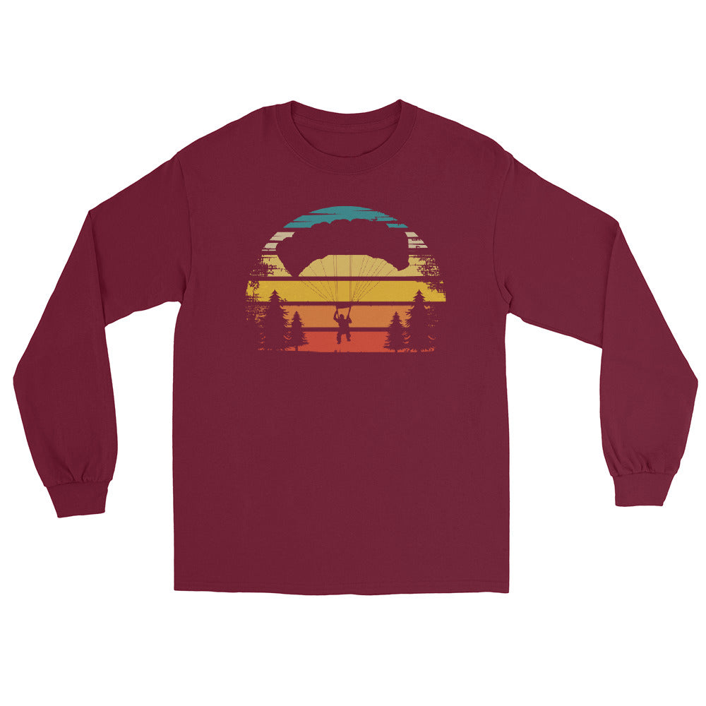 Retro Sonne und Paragleiten - Herren Longsleeve berge xxx yyy zzz Maroon