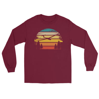 Retro Sonne und Segelflugzeug - Herren Longsleeve berge xxx yyy zzz Maroon