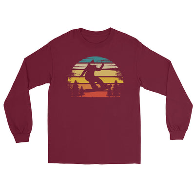 Retro Sonne und Snowboarding - Herren Longsleeve snowboarden xxx yyy zzz Maroon