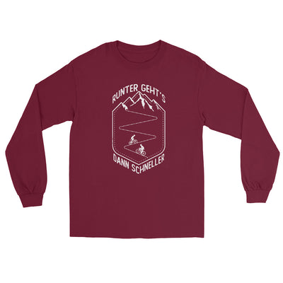 Runter gehts dann schneller - Herren Longsleeve fahrrad xxx yyy zzz Maroon