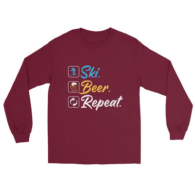 Ski. Bär. Repeat. - (S.K) - Herren Longsleeve klettern xxx yyy zzz Maroon