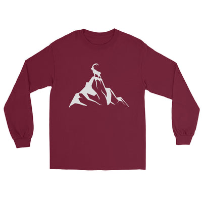 Steinbock am Berg - Herren Longsleeve berge wandern xxx yyy zzz Maroon