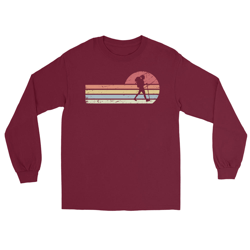 Sonne und Retro Linies - Frau Wandern - Herren Longsleeve wandern xxx yyy zzz Maroon