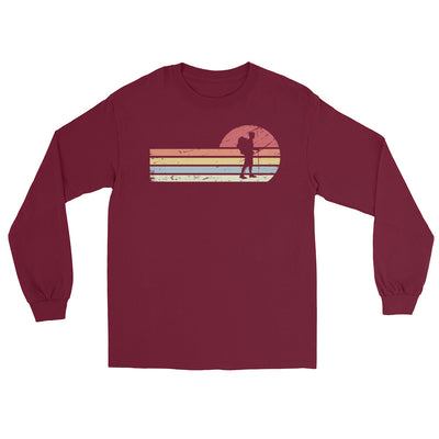 Sonne und Retro Linies - Wandern - Herren Longsleeve wandern xxx yyy zzz Maroon