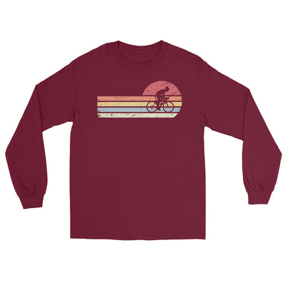 Sonne und Retro Linies - Man Radfahren - Herren Longsleeve fahrrad xxx yyy zzz Maroon