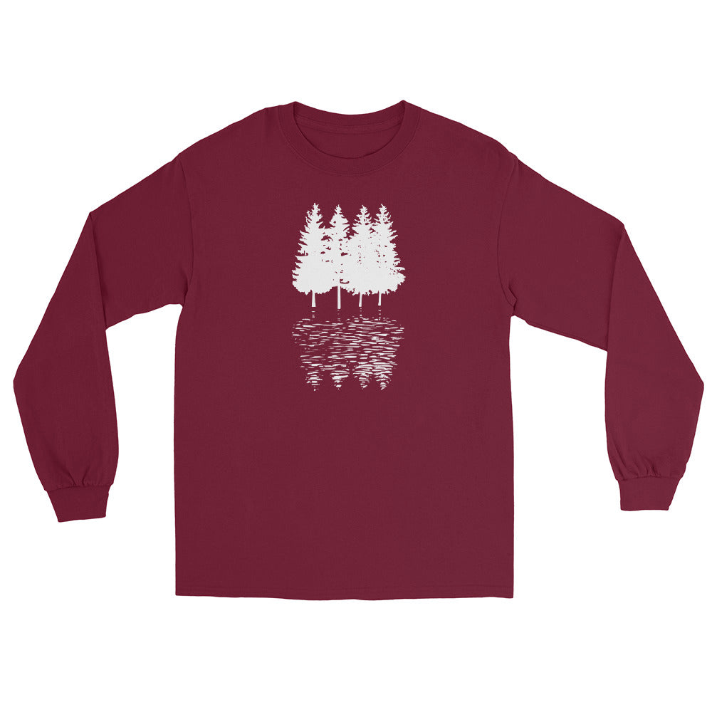 Bäume - Herren Longsleeve camping xxx yyy zzz Maroon