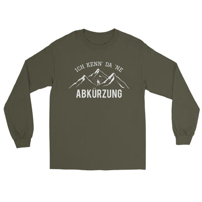 Ich Kenne Da Ne Abkürzung - Herren Longsleeve berge wandern Military Green