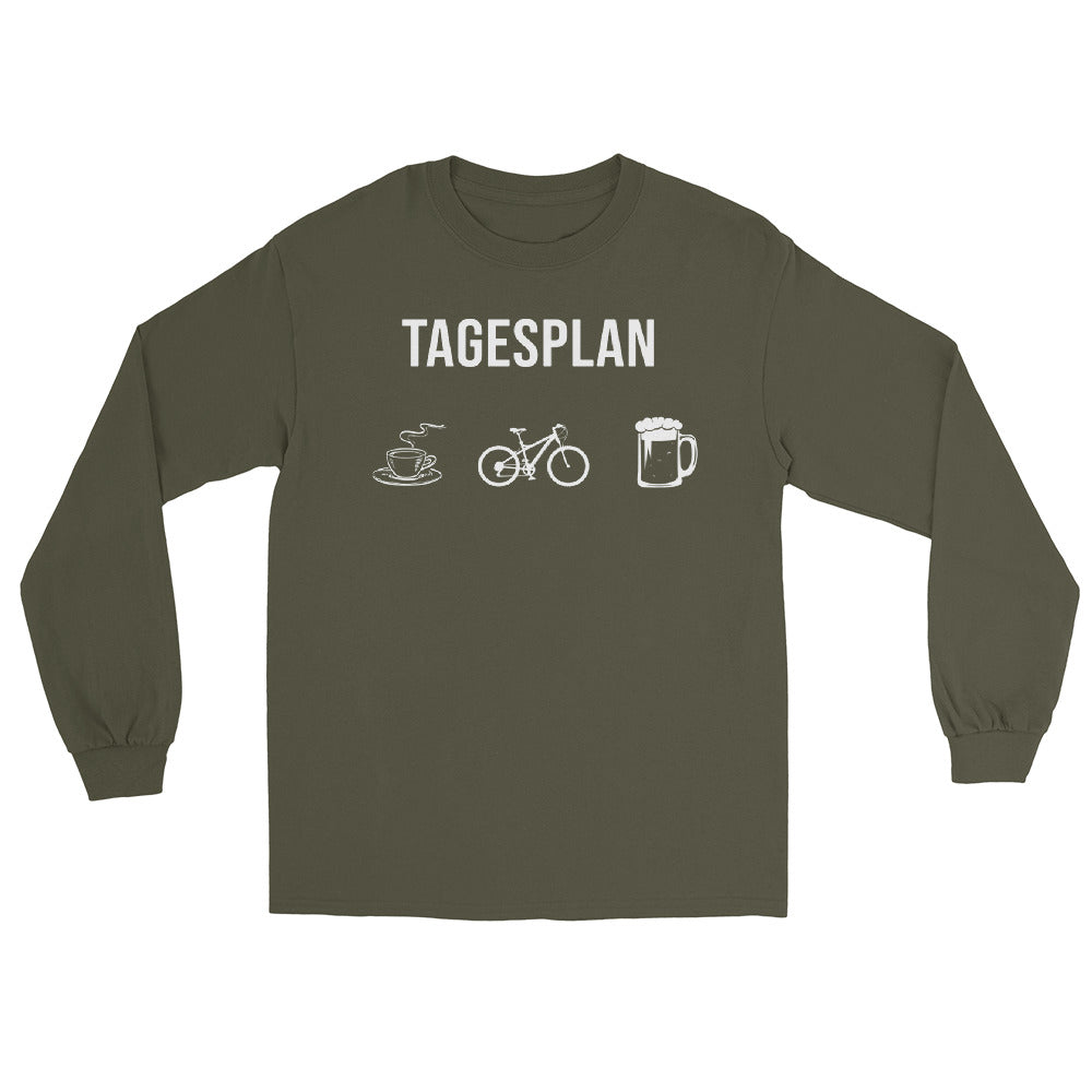 Tagesplan Kaffee, Fahrrad und Bier - Herren Longsleeve fahrrad mountainbike Military Green