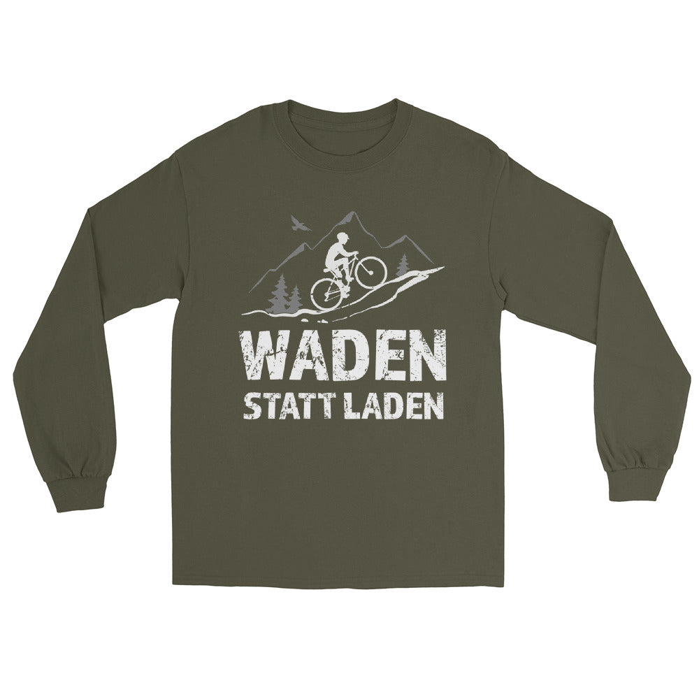 Waden statt laden - Herren Longsleeve fahrrad mountainbike Military Green