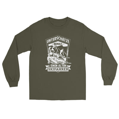 Unterschätze niemals nen alten Skifahrer - Herren Longsleeve ski Military Green