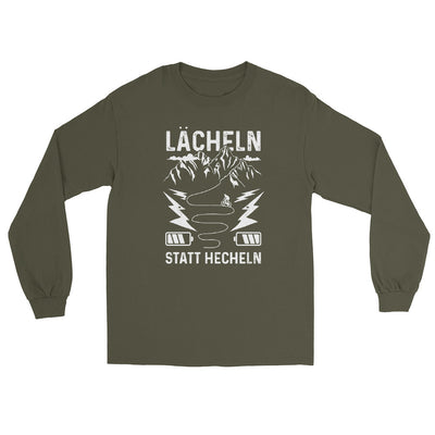 Lächeln statt hecheln - Herren Longsleeve e-bike Military Green