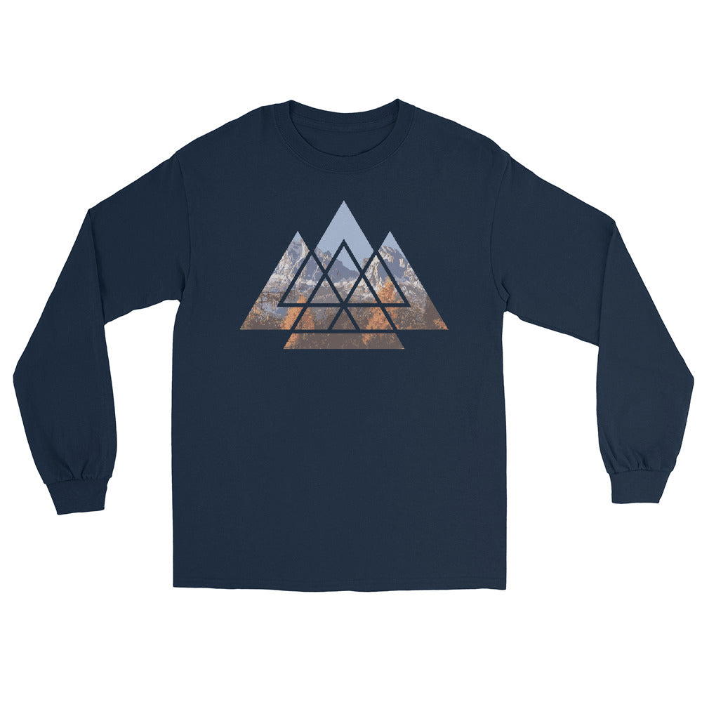 Berge Abstrakt - Herren Longsleeve berge wandern Navy