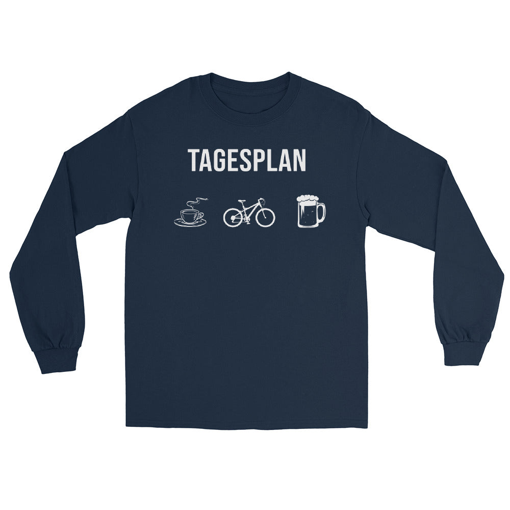 Tagesplan Kaffee, Fahrrad und Bier - Herren Longsleeve fahrrad mountainbike Navy