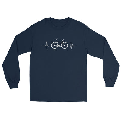 Fahrrad Herzschlag - Herren Longsleeve fahrrad mountainbike Navy