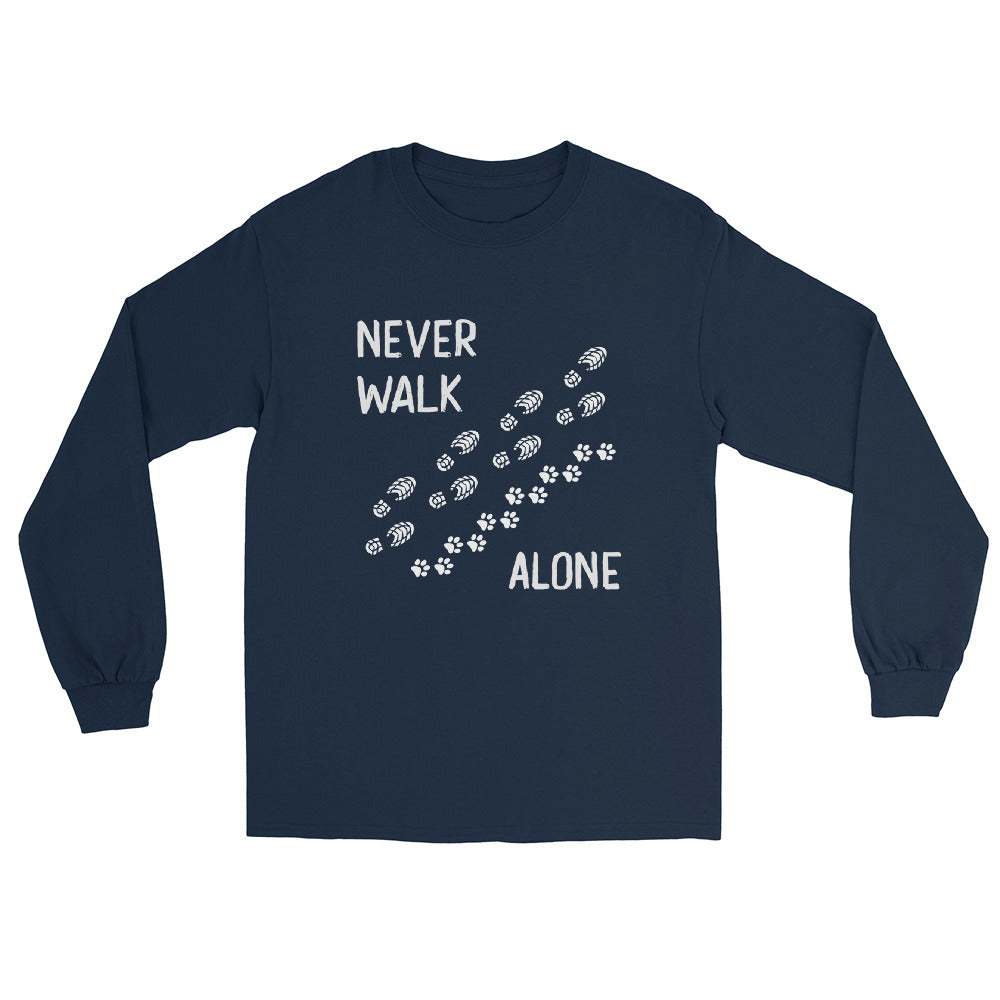 Never walk alone - Herren Longsleeve wandern Navy