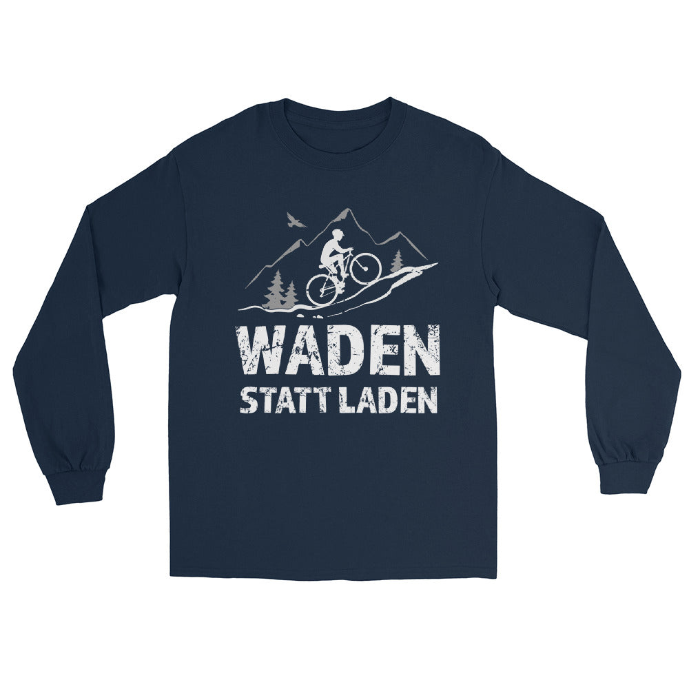 Waden statt laden - Herren Longsleeve fahrrad mountainbike Navy