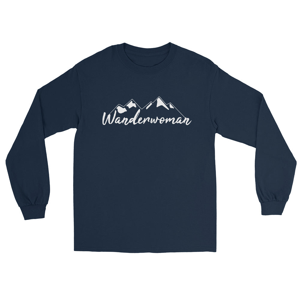 Wanderwoman. - Herren Longsleeve wandern Navy