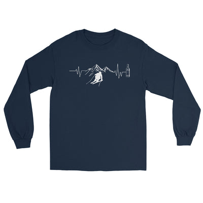 Herzschlag Berge, Wein und Ski - (S.K) - Herren Longsleeve klettern Navy