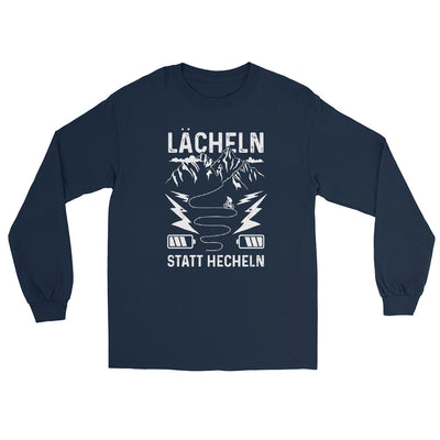 Lächeln statt hecheln - Herren Longsleeve e-bike Navy