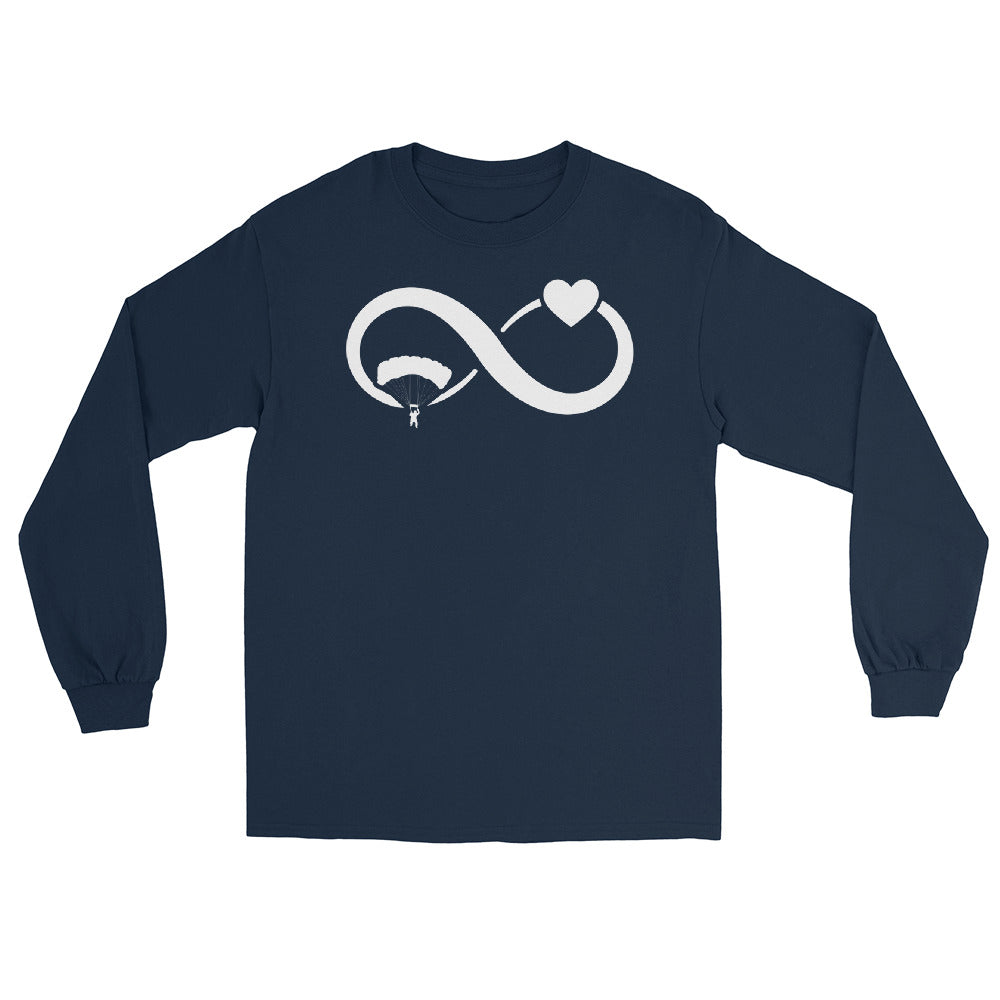 Infinity Heart and Paragliding - Herren Longsleeve berge xxx yyy zzz Navy