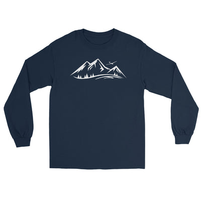 Berge und Segelflugzeug - Herren Longsleeve berge xxx yyy zzz Navy