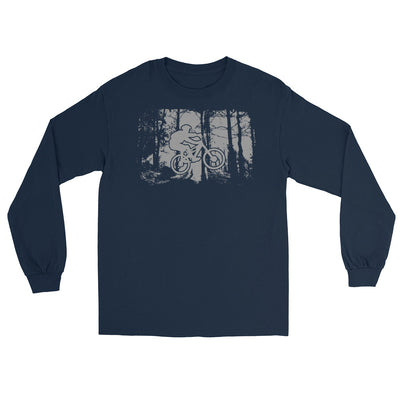 Mountainbiken im Wald - (M) - Herren Longsleeve xxx yyy zzz Navy