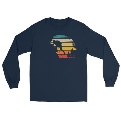 Retro Sonne und Klettern - Herren Longsleeve klettern xxx yyy zzz Navy