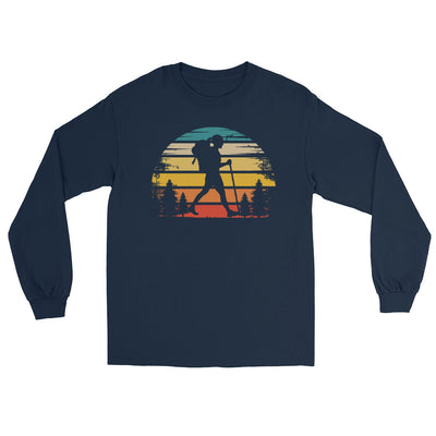 Retro Sonne und Wandern - Herren Longsleeve wandern xxx yyy zzz Navy