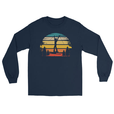 Retro Sonne und Skifahren - Herren Longsleeve klettern ski xxx yyy zzz Navy