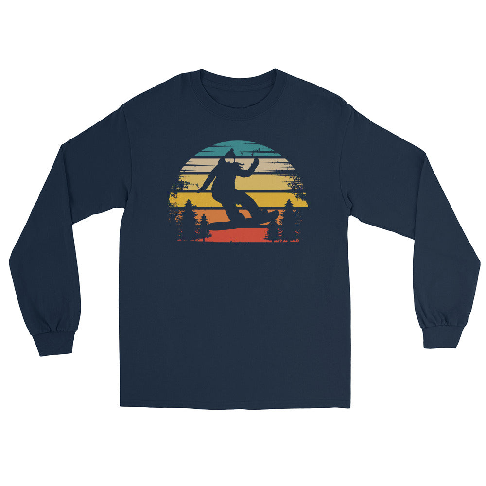 Retro Sonne und Snowboarding - Herren Longsleeve snowboarden xxx yyy zzz Navy