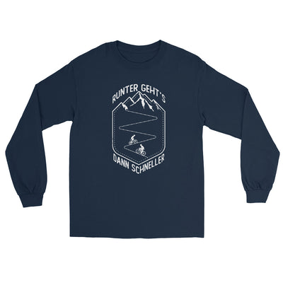 Runter gehts dann schneller - Herren Longsleeve fahrrad xxx yyy zzz Navy