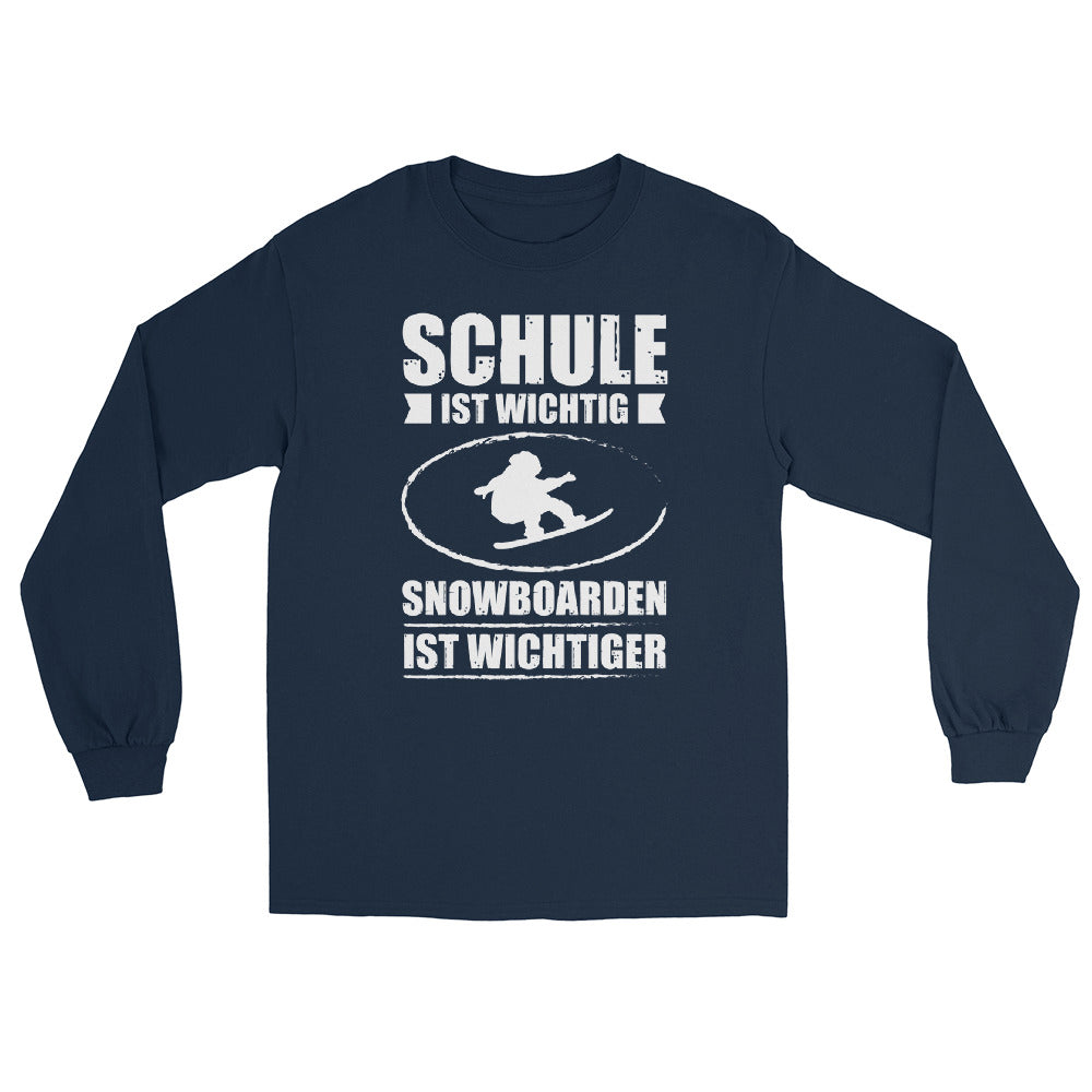 Schule Ist Wichtig Snowboarden Ist Wichtiger - Herren Longsleeve snowboarden xxx yyy zzz Navy