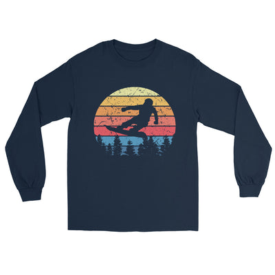 Snowboard Vintage - Herren Longsleeve snowboarden xxx yyy zzz Navy