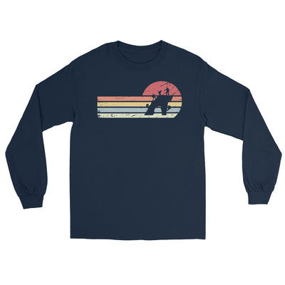 Sonne und Retro Linies - Klettern - Herren Longsleeve klettern xxx yyy zzz Navy