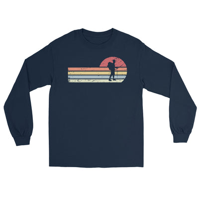 Sonne und Retro Linies - Wandern - Herren Longsleeve wandern xxx yyy zzz Navy