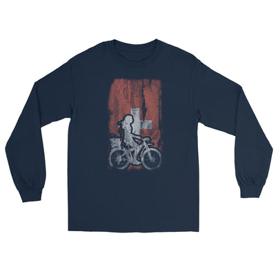 Schweizer Flagge 2 und Radfahren - Herren Longsleeve fahrrad xxx yyy zzz Navy