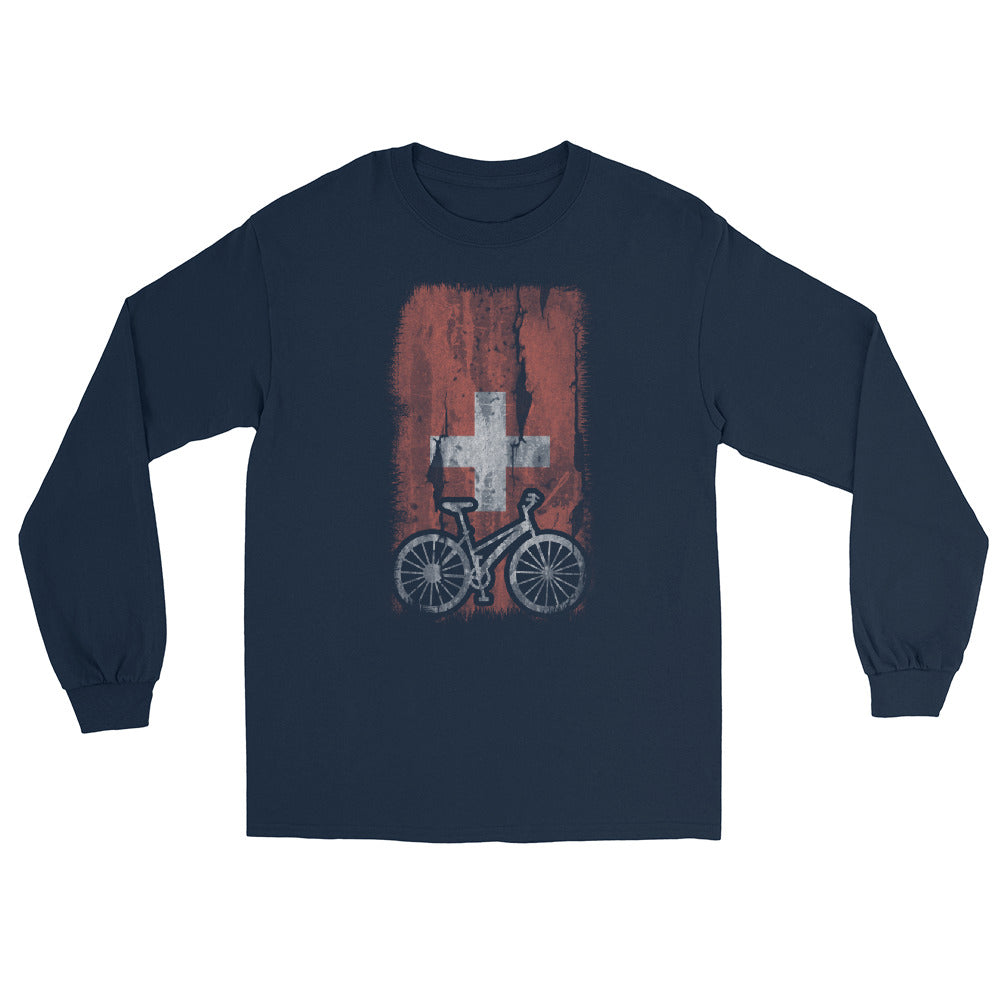 Schweizer Flagge und Radfahren - Herren Longsleeve fahrrad xxx yyy zzz Navy