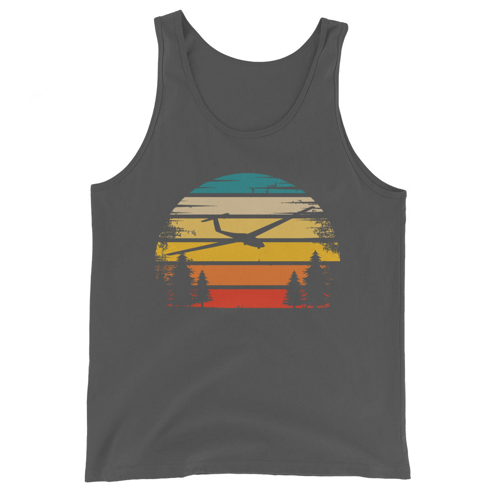 Retro Sonne und Segelflugzeug - Herren Tanktop berge xxx yyy zzz Asphalt