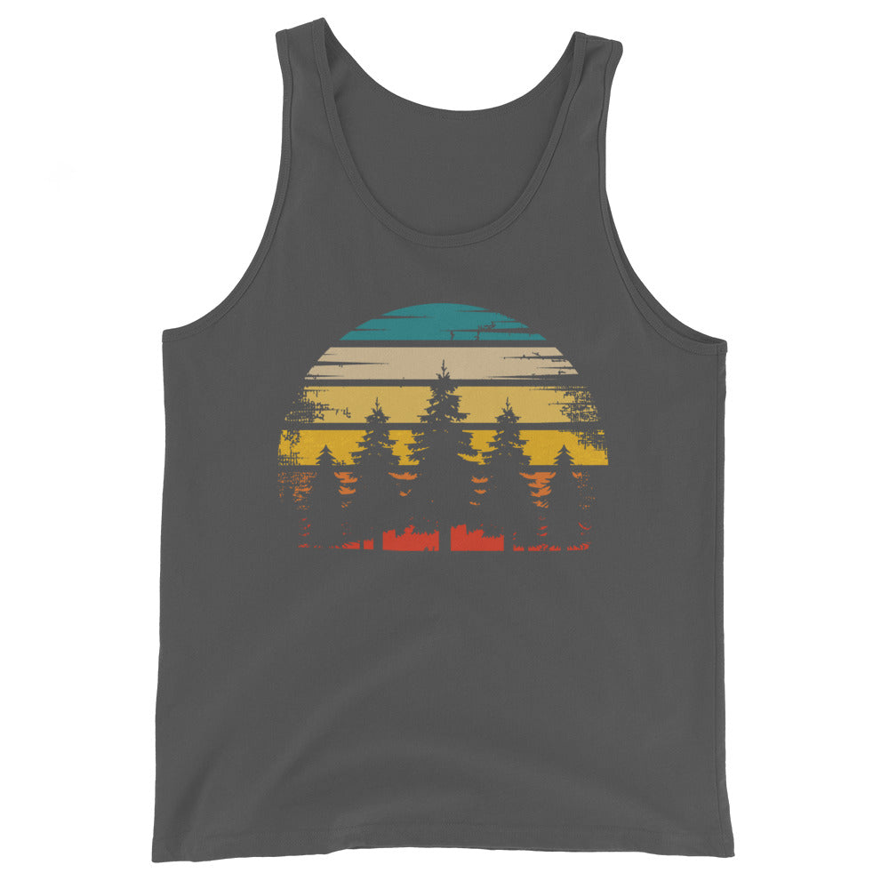 Retro Sonne und Bäume - Herren Tanktop camping xxx yyy zzz Asphalt