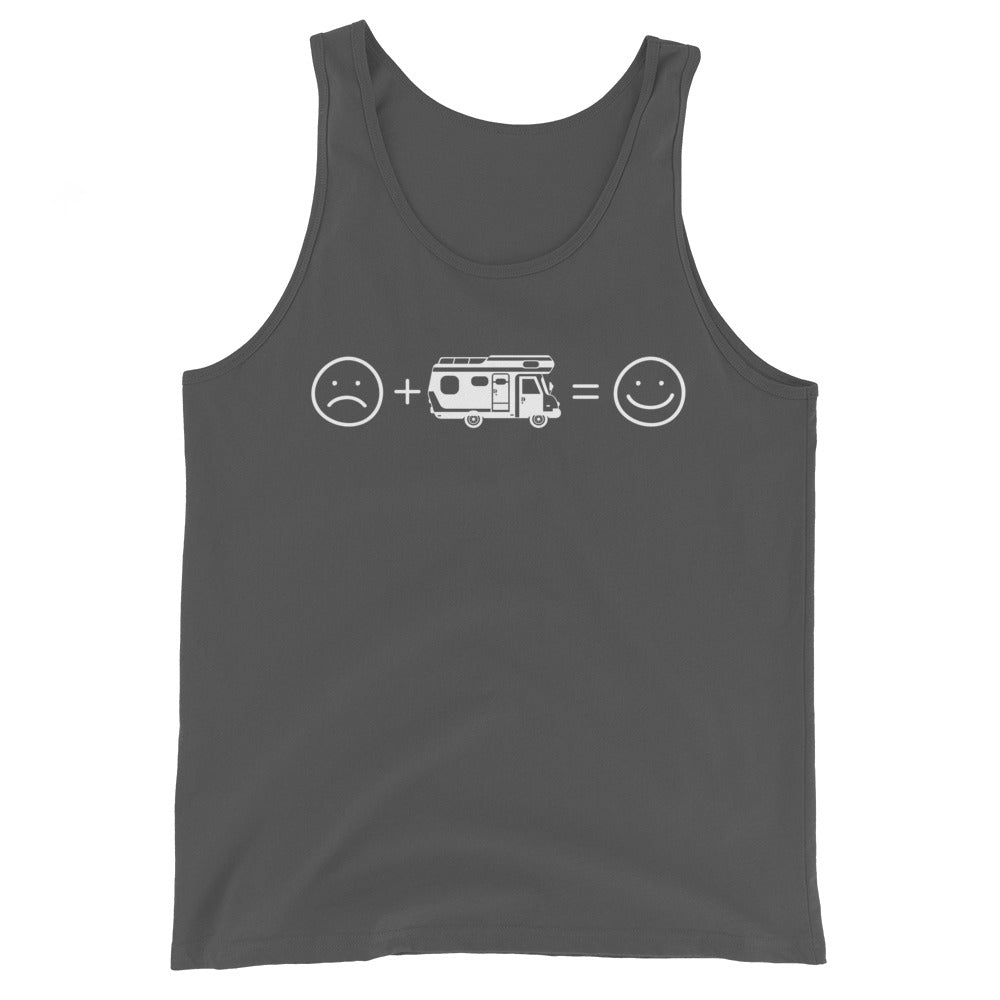 Lächelndes Gesicht und Camping - Herren Tanktop camping xxx yyy zzz Asphalt