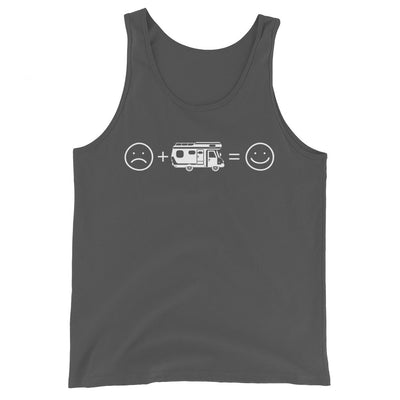 Lächelndes Gesicht und Camping - Herren Tanktop camping xxx yyy zzz Asphalt