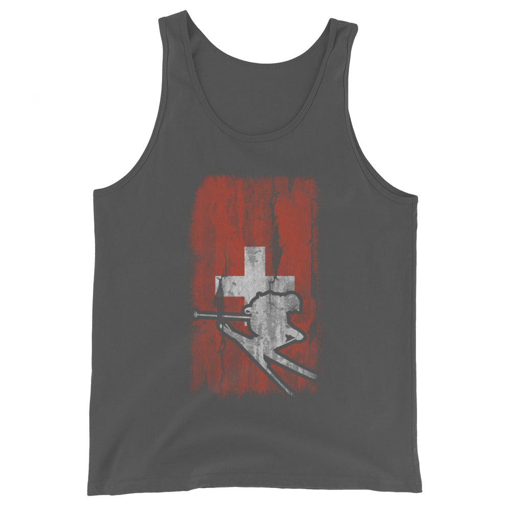 Schweizer Flagge und Skifahren - Herren Tanktop klettern ski xxx yyy zzz Asphalt